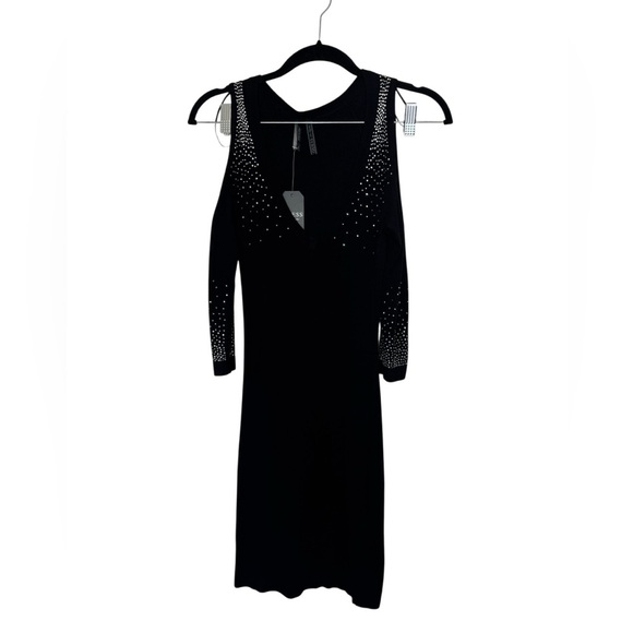 Guess 3/4 Sleeve Sydney Sparkle Dress Black - Picture 1 of 12